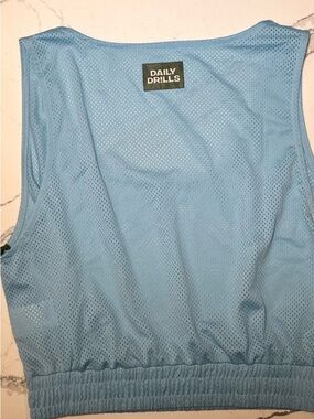 Daily Drills Sky Blue Perforated Workout Tank